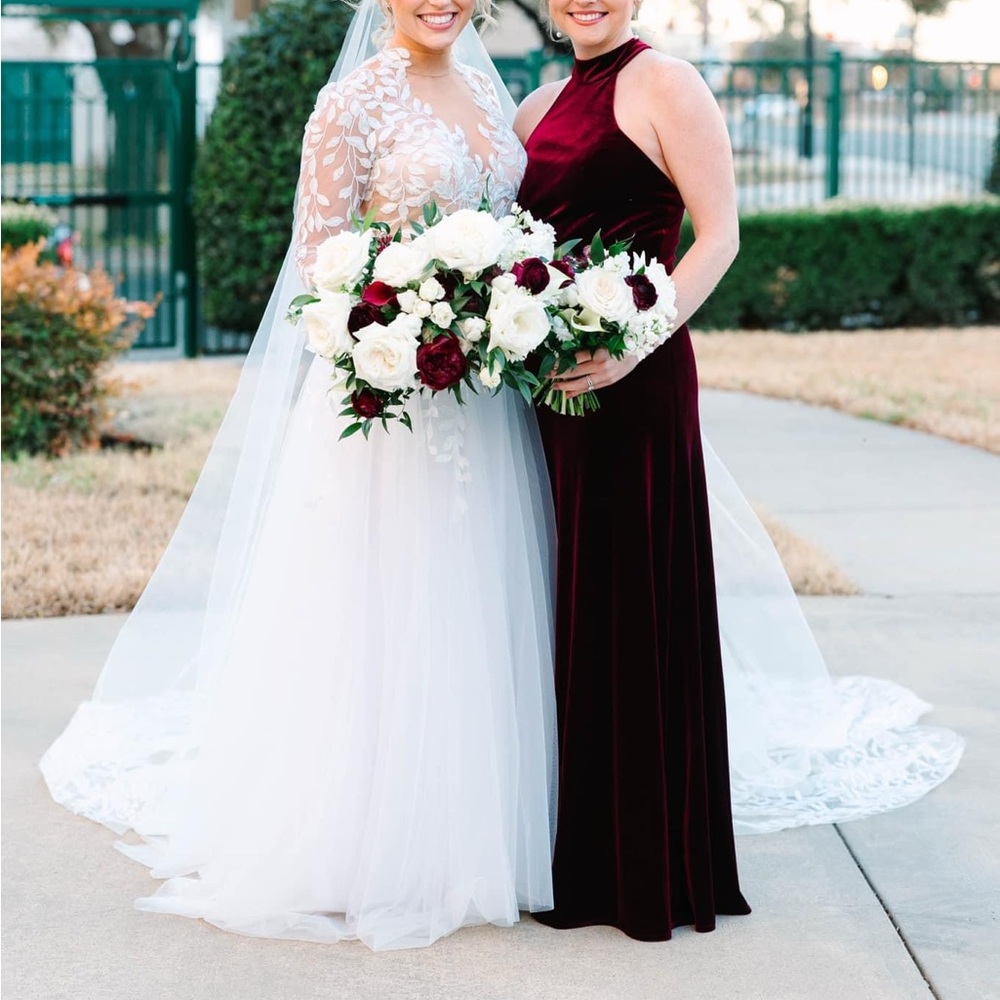 Revelry Burgundy Size 2 Bridesmaid Dress